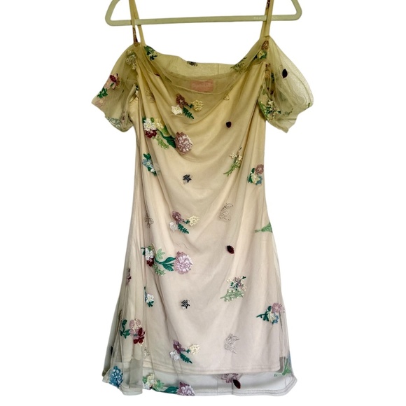 Sugar Thrilz x Dolls Kill Feels Like Paradise Floral Mini Dress Size Large - Picture 1 of 14